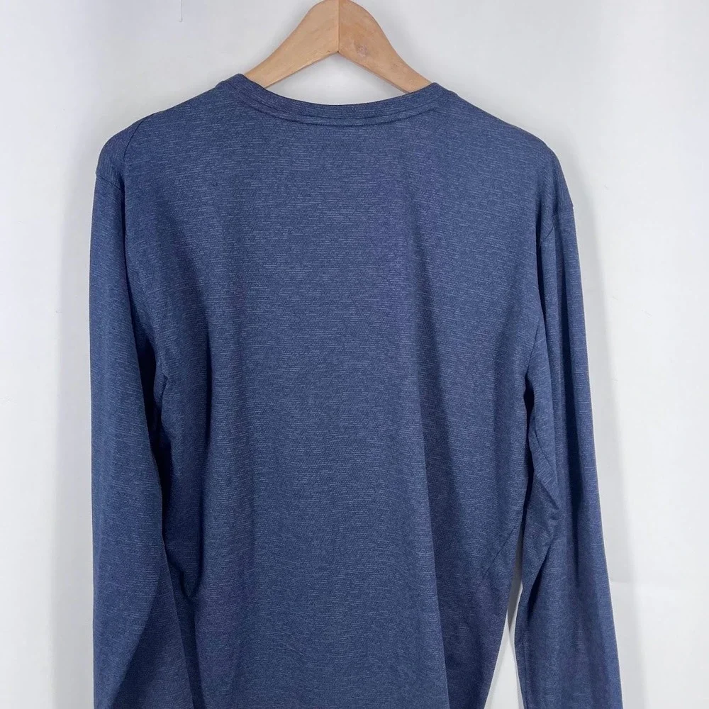 Nike Mens Dri-FIT Long Sleeve Training Shirt Heather Blue AT1120-471 Size M